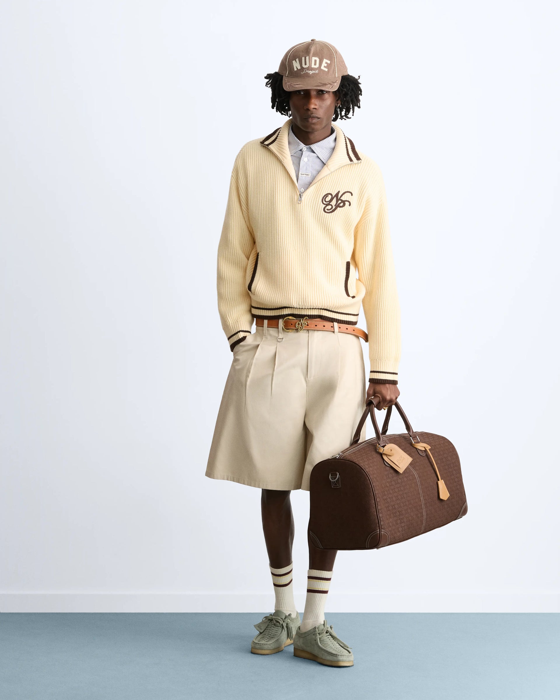 Ying-Yang Quarter-Zip Knit Off-white