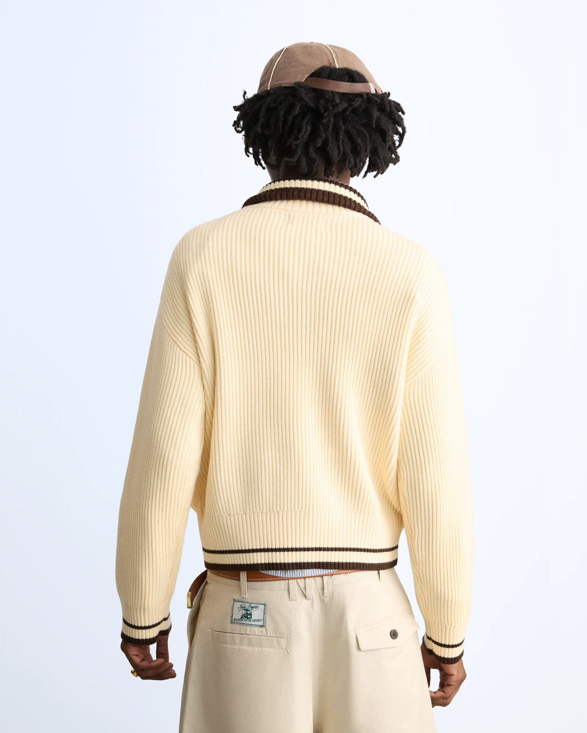 Ying-Yang Quarter-Zip Knit Off-white