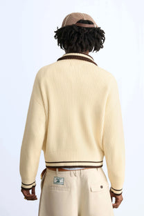 Ying-Yang Quarter-Zip Knit Off-white
