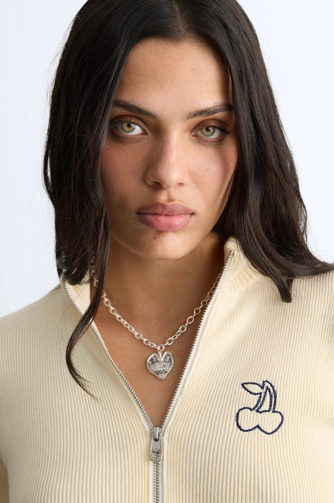 Heart Script Necklace Silver