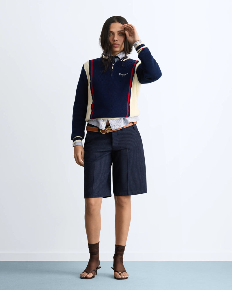 Senna Knit Quarter-Zip Navy