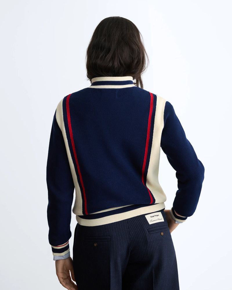 Senna Knit Quarter-Zip Navy