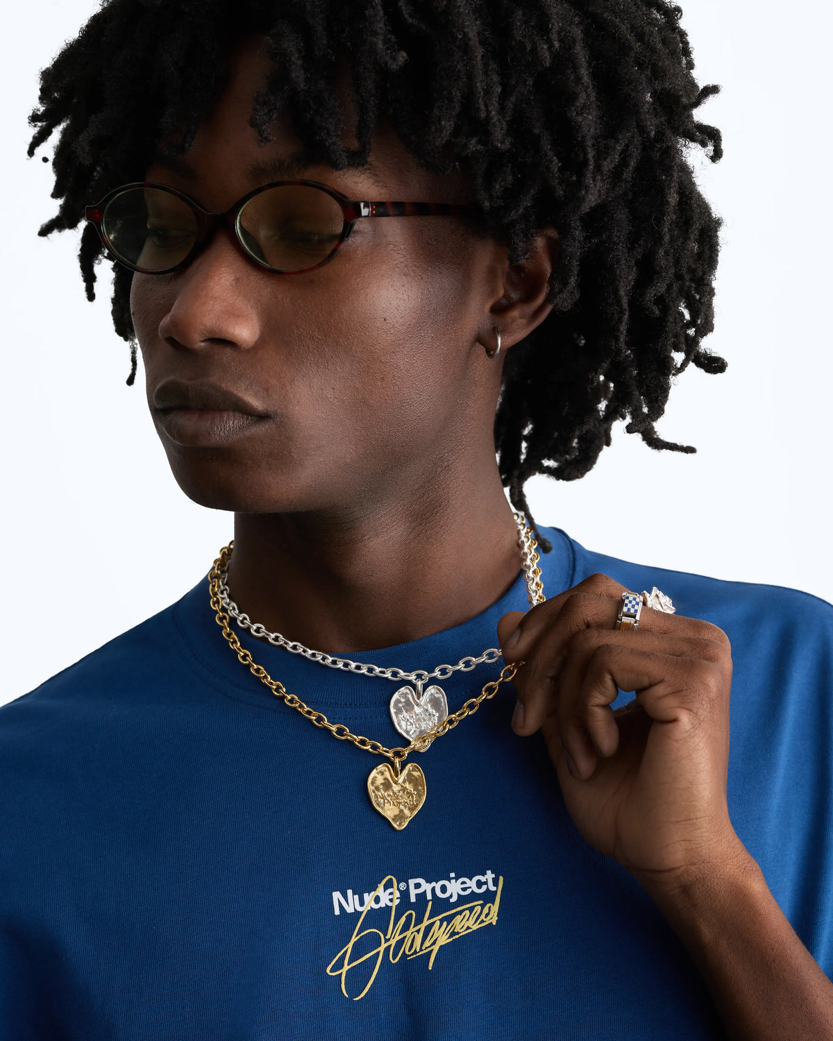 Heart Script Necklace Gold