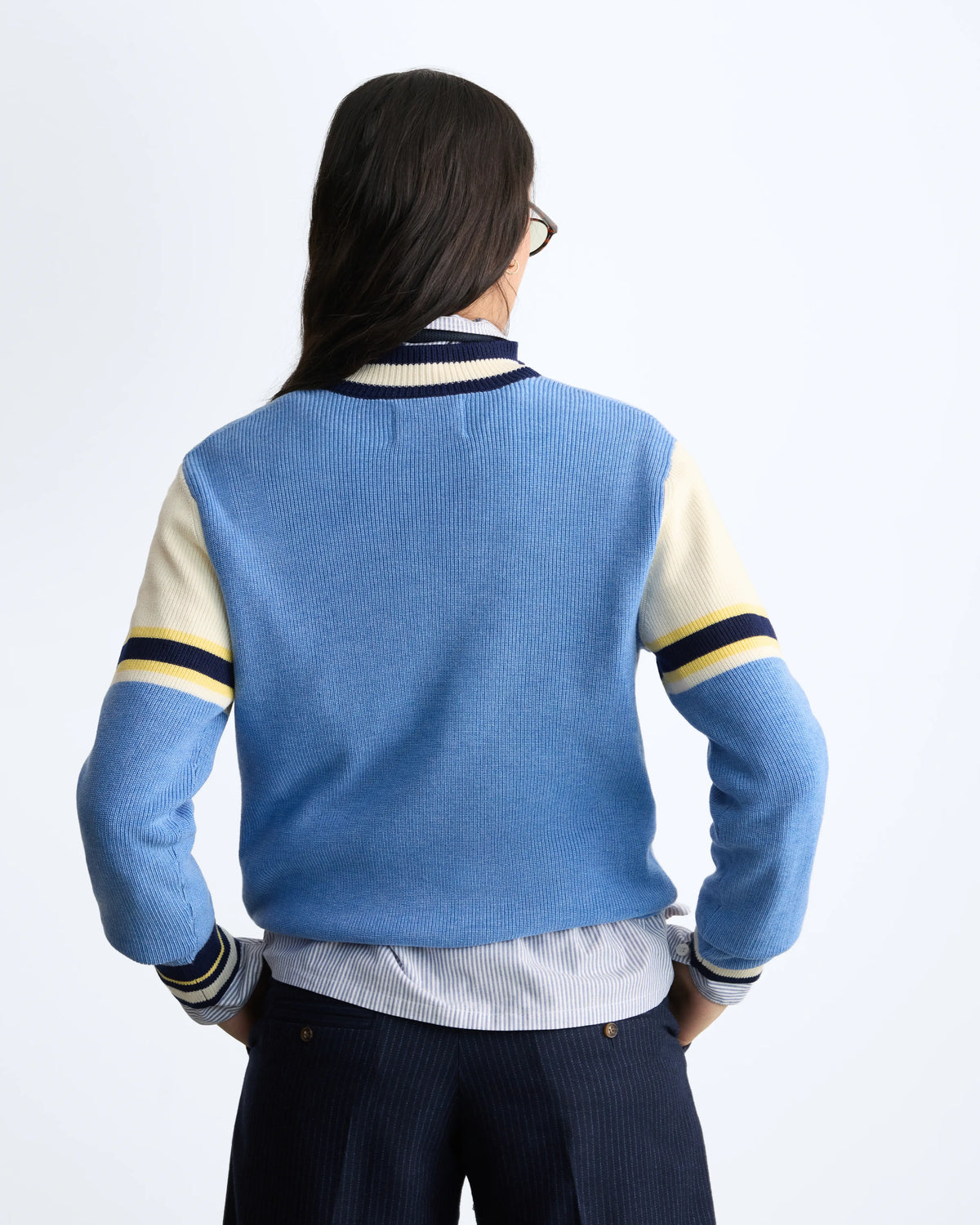 Senna Knit Quarter-Zip Blue