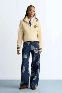 Ying-Yang Quarter-Zip Knit Off-white