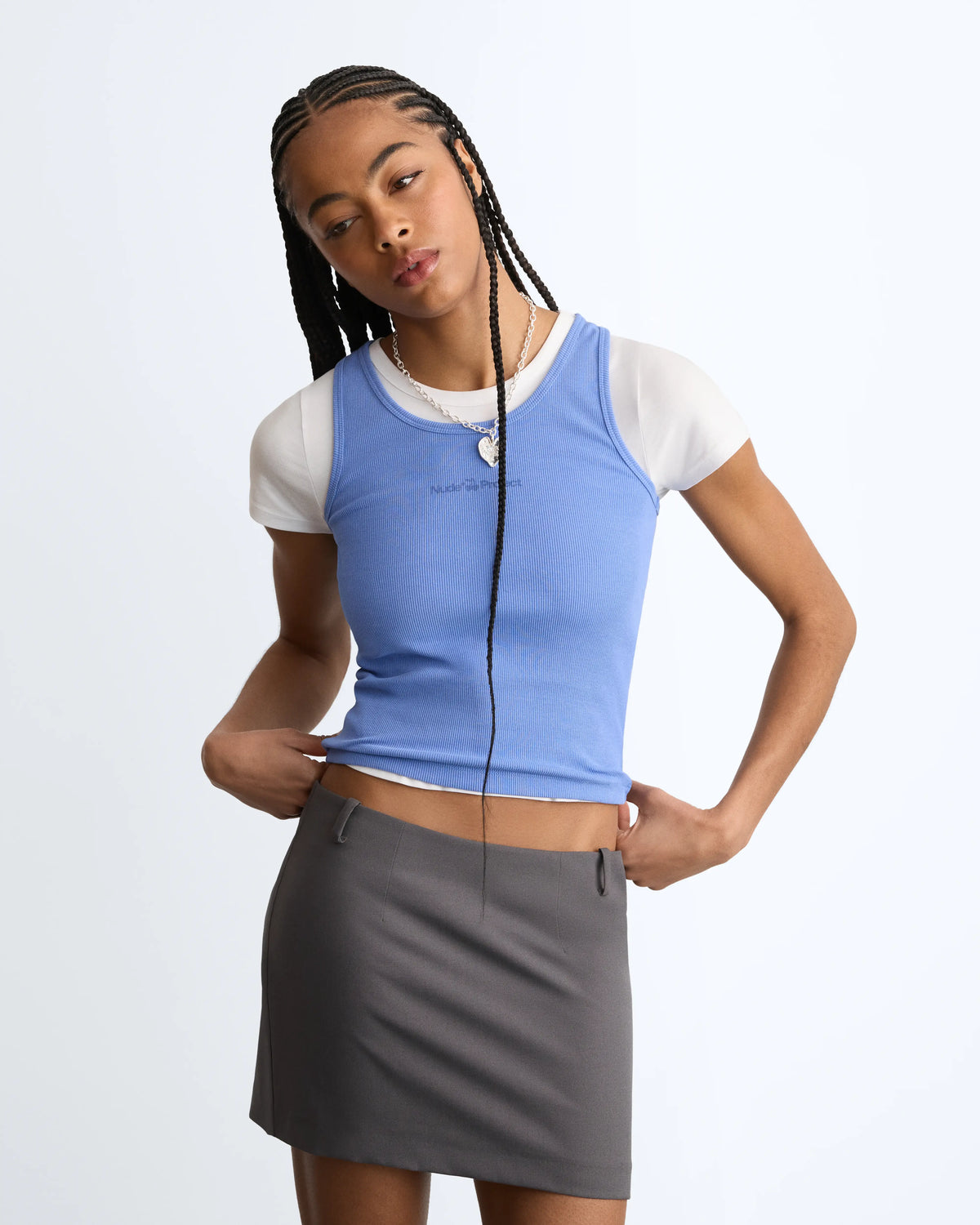 Ribbed Tank Top Blue