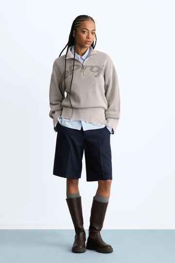 Beast Quarter-Zip Knit Grey
