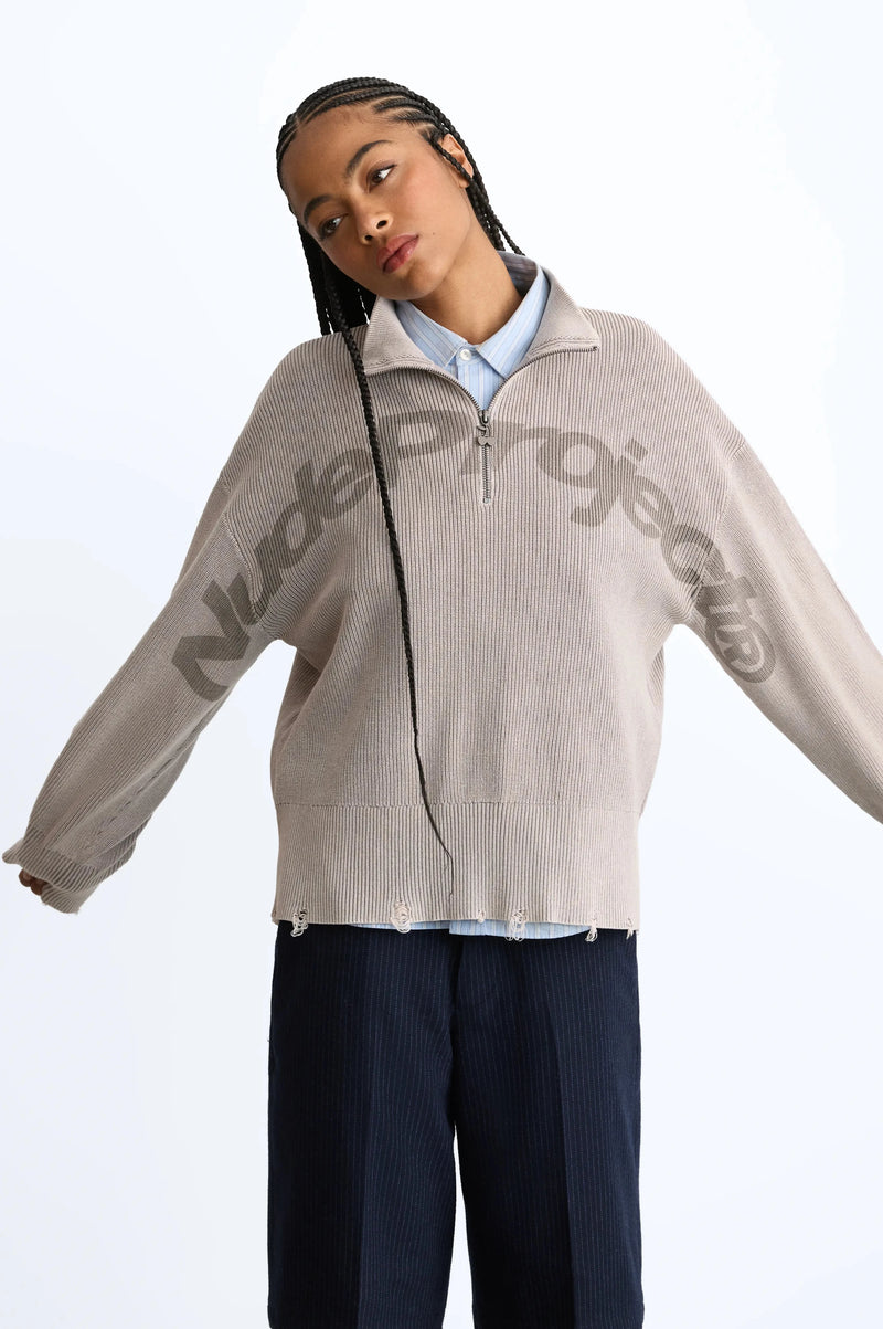Beast Quarter-Zip Knit Grey