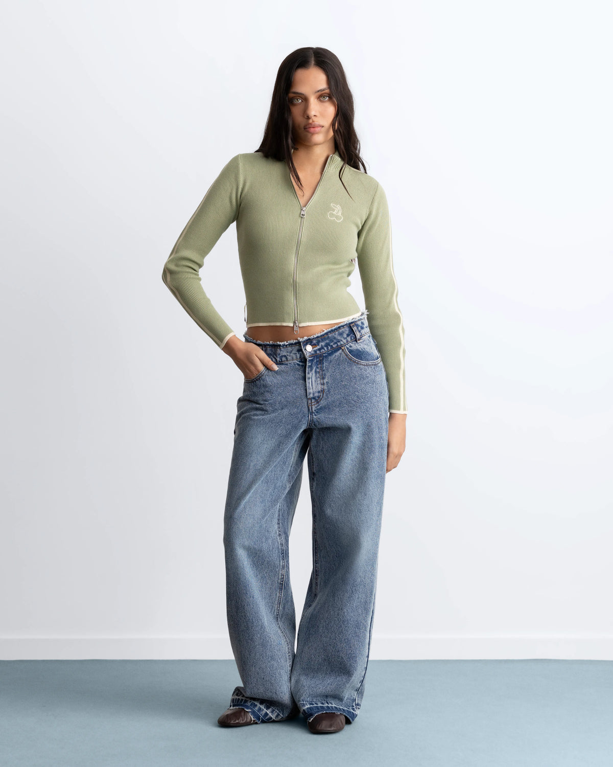 Cherries Full-Zip Knit Green