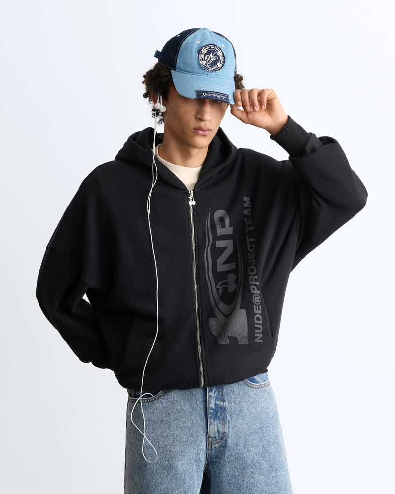 Ayrton Zip-Up Hoodie Black