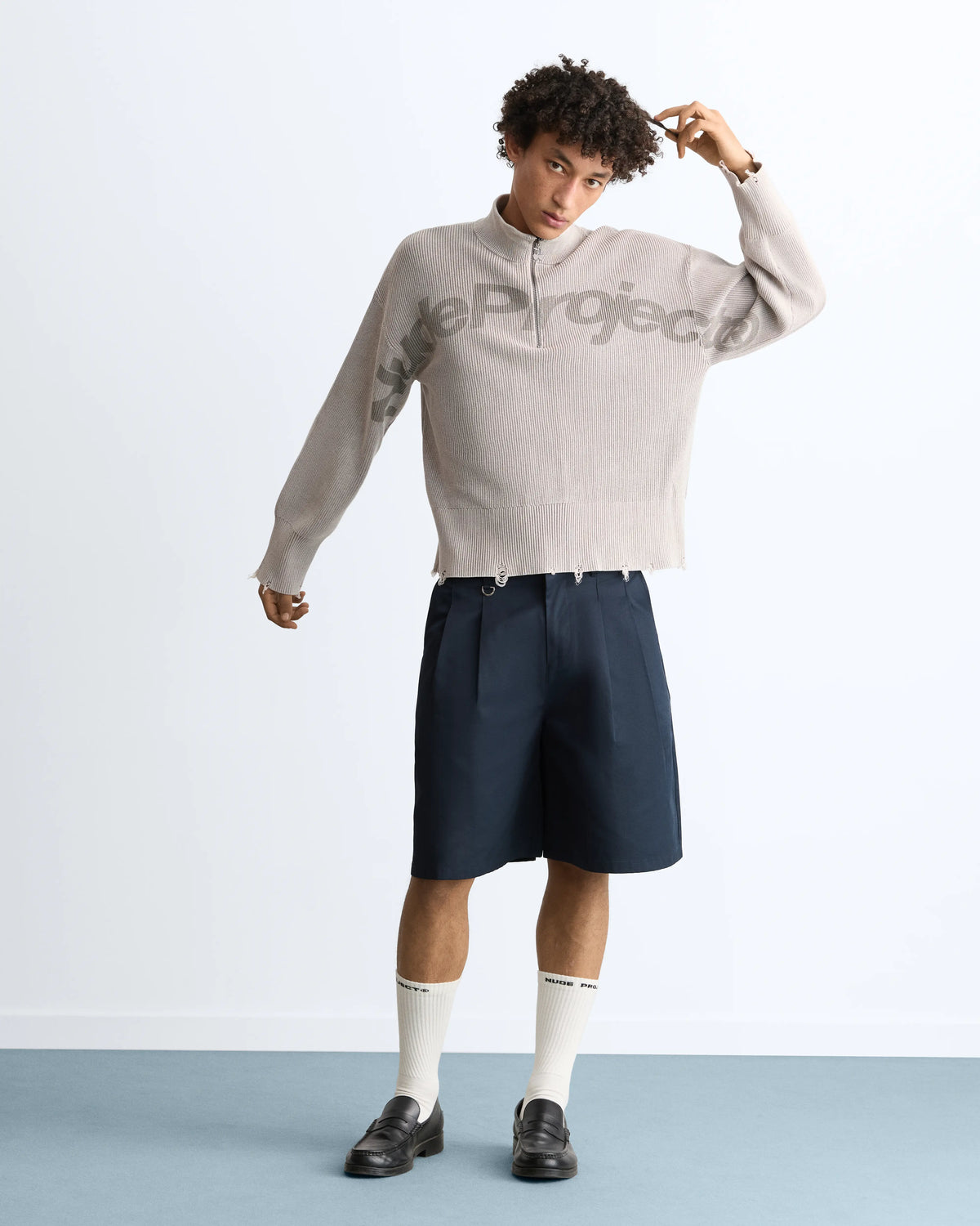 Beast Quarter-Zip Knit Grey