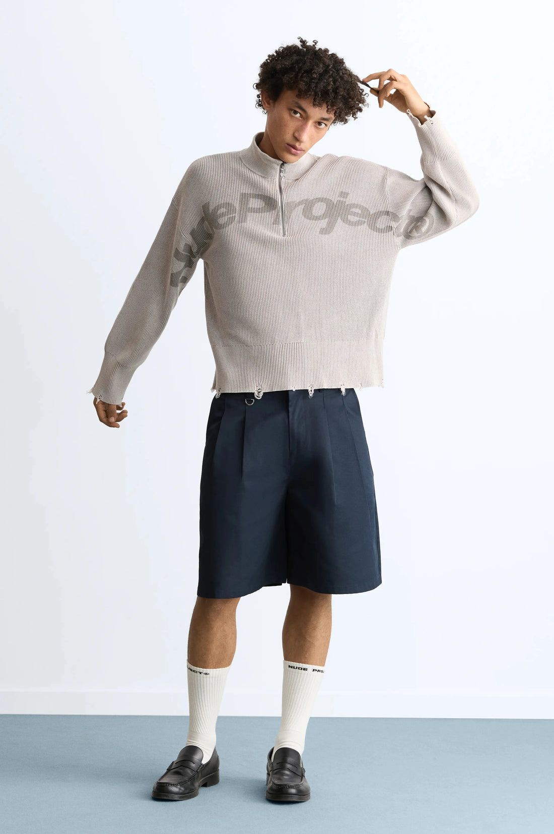 Beast Quarter-Zip Knit Grey