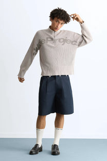Beast Quarter-Zip Knit Grey
