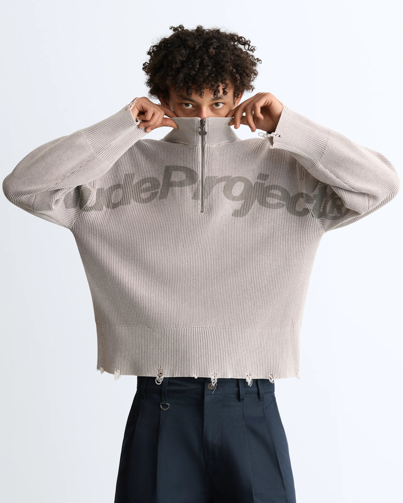 Beast Quarter-Zip Knit Grey