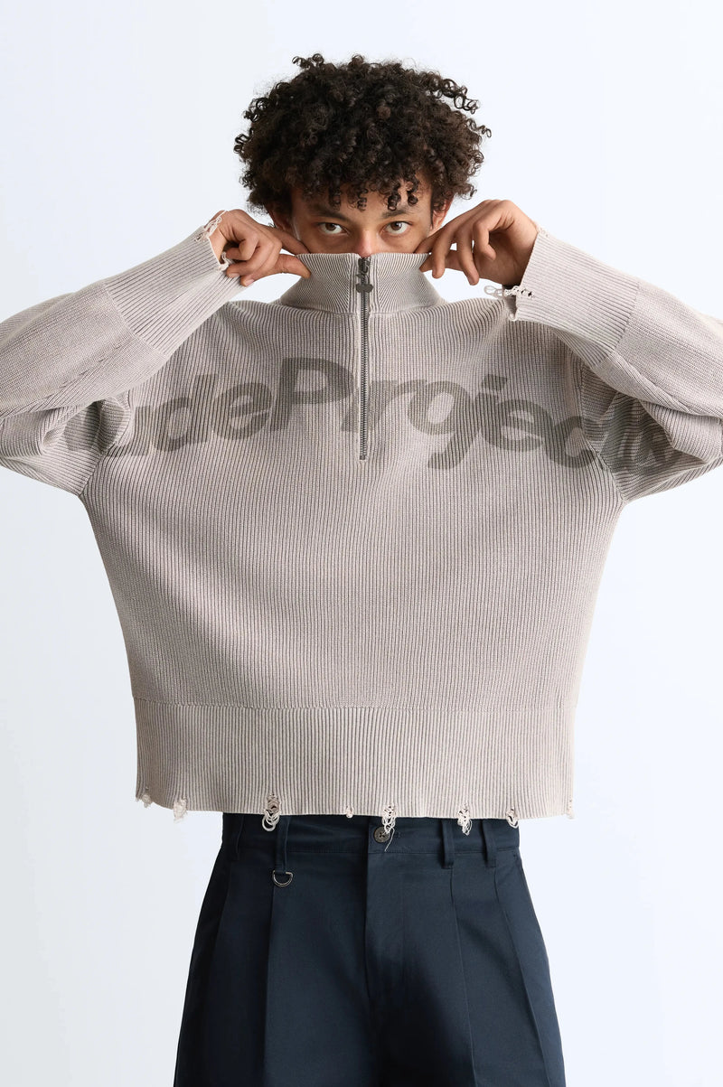 Beast Quarter-Zip Knit Grey