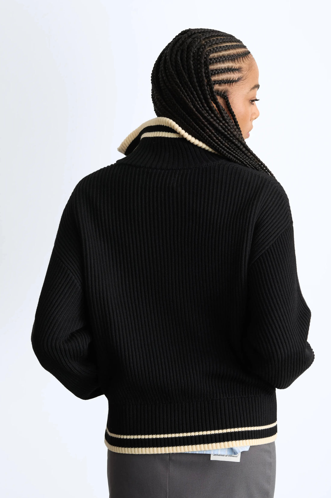 Ying-Yang Quarter-Zip Knit Black
