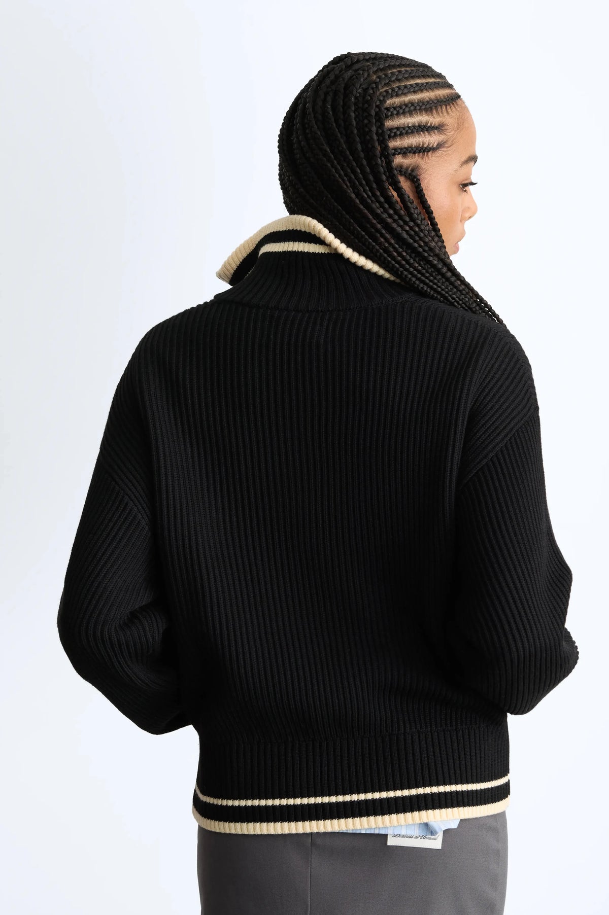 Ying-Yang Quarter-Zip Knit Black