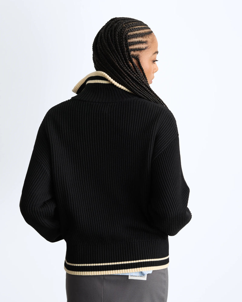 Ying-Yang Quarter-Zip Knit Black