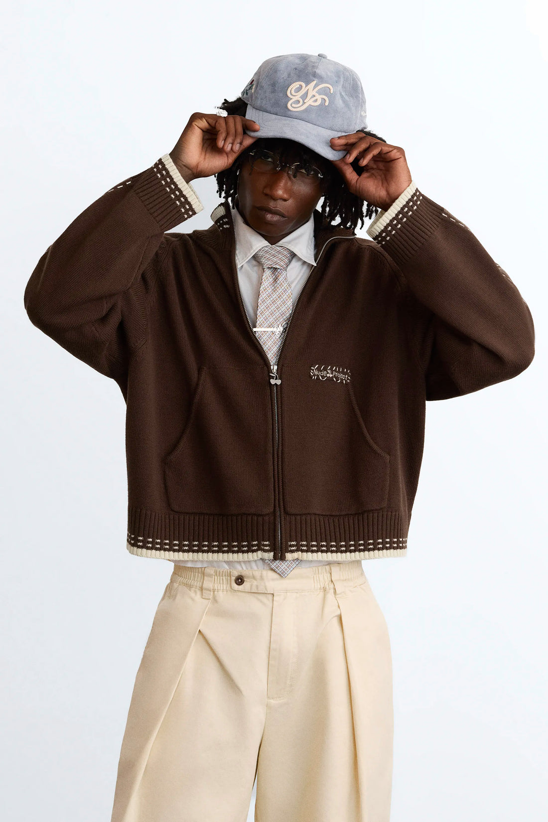 Work Trip Zip-Up Knit Cardigan