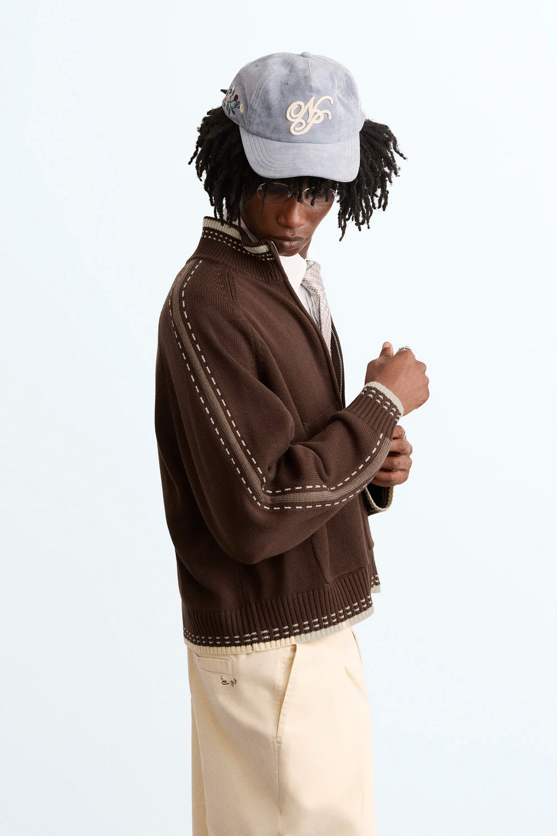 Work Trip Zip-Up Knit Cardigan