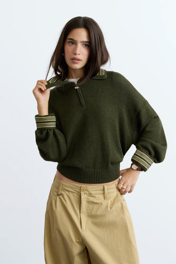 The Consultant Quarter-Zip Knit Green
