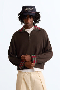 The Consultant Quarter-Zip Knit Brown