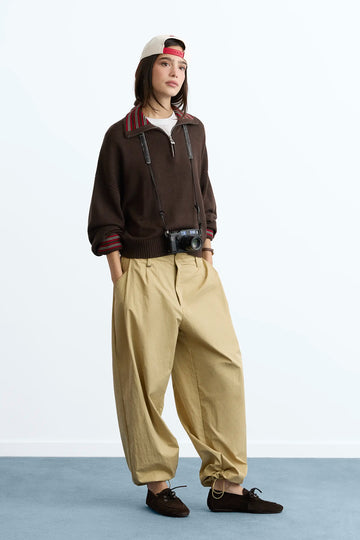 The Consultant Quarter-Zip Knit Brown