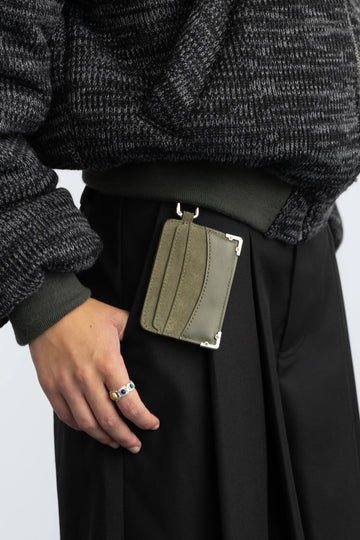 Suede Cardholder Green