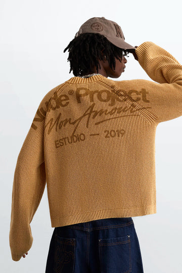 Soju Knit Sweater Dark Orange