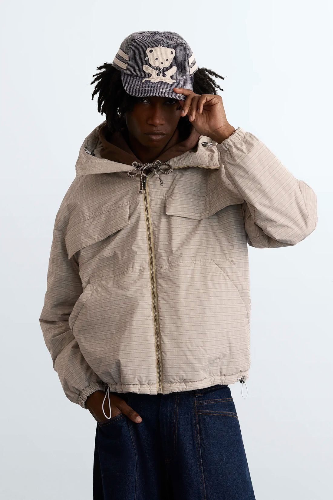 Checked Windbreaker Jacket