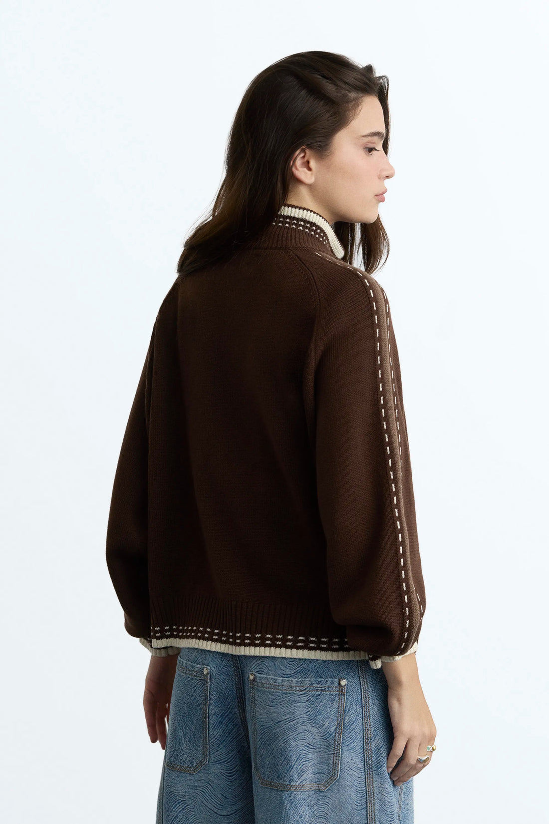 Work Trip Zip-Up Knit Cardigan