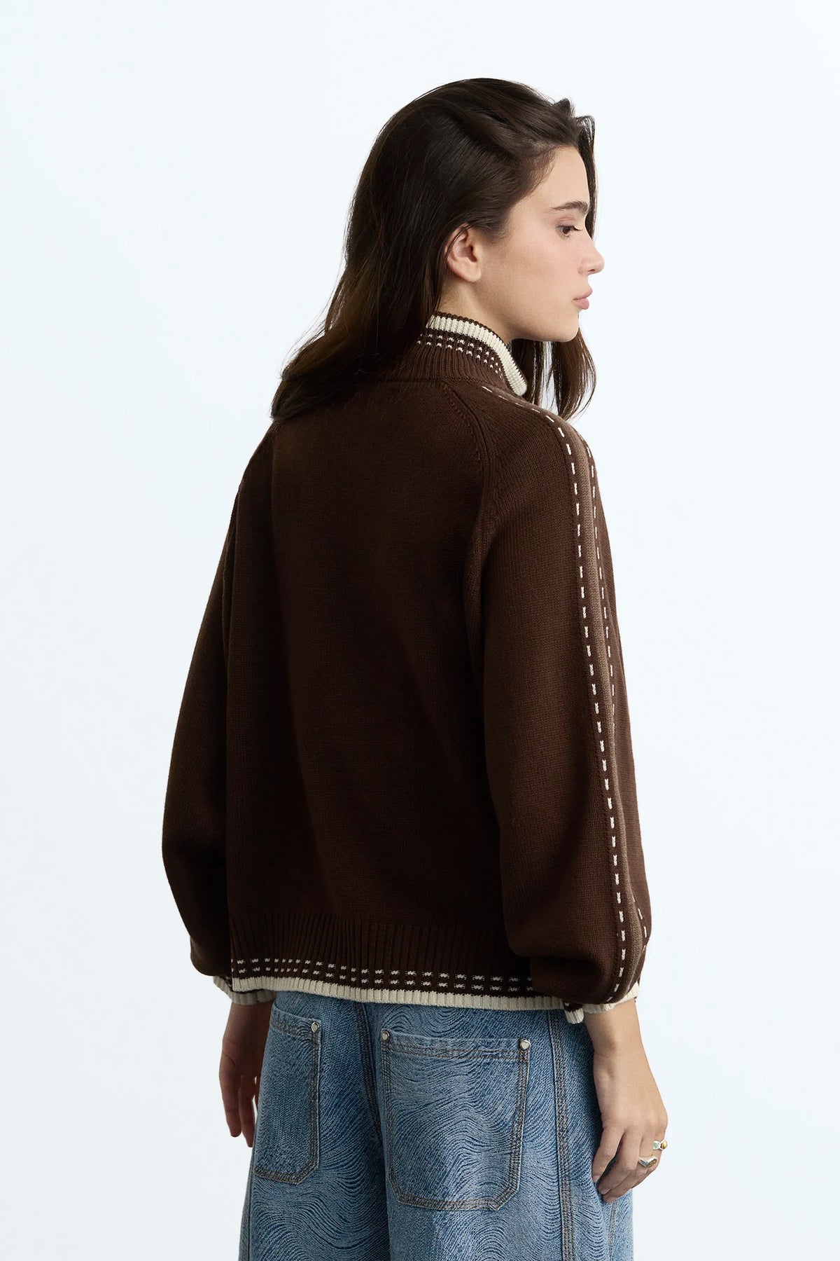 Work Trip Zip-Up Knit Cardigan