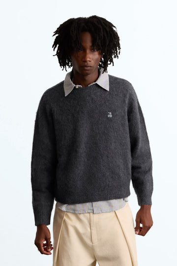 Alpaca Knit Sweater Grey