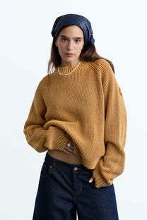 Soju Knit Sweater Dark Orange