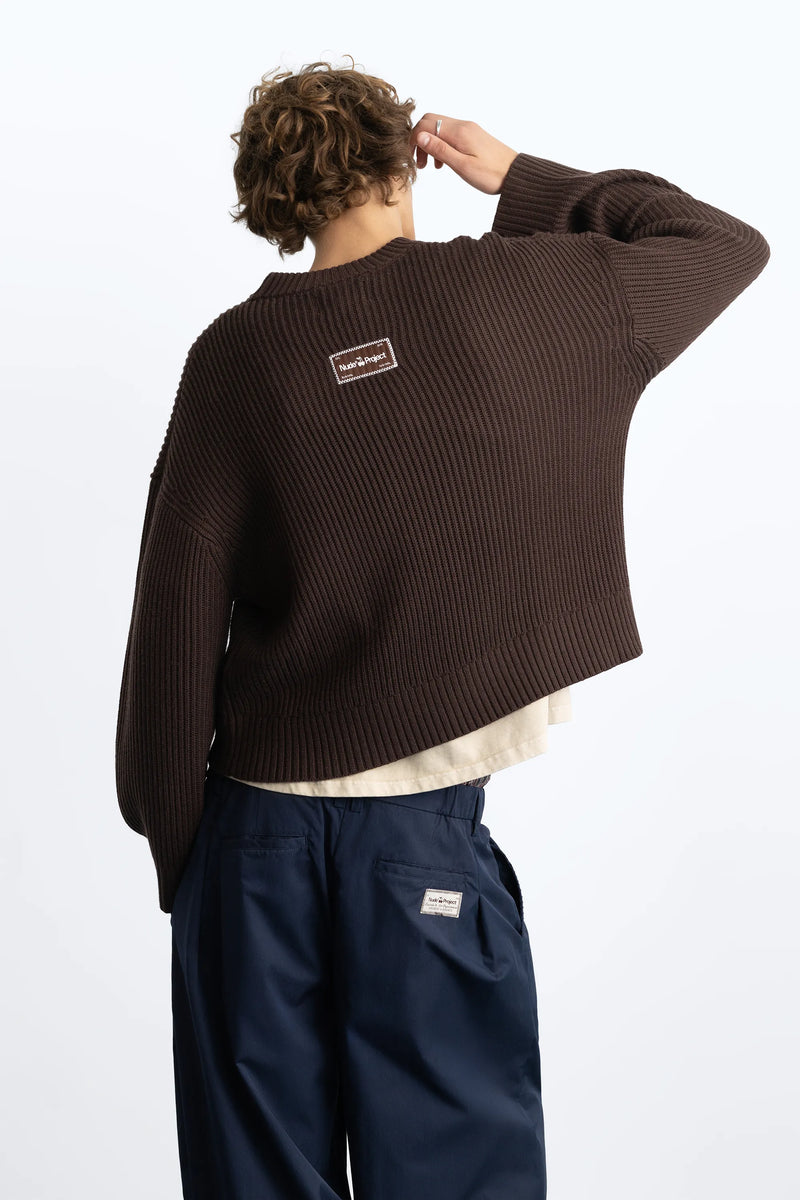 Wavy Knit Sweater Brown