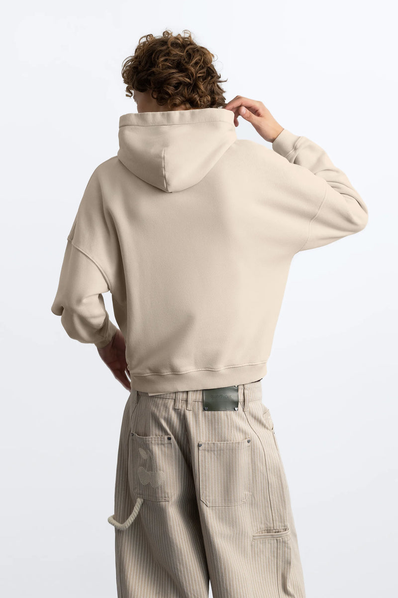 Box Logo Hoodie Beige