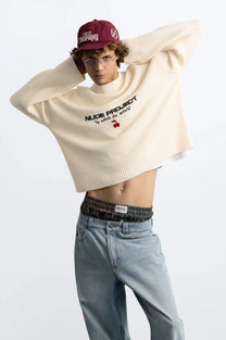 Wavy Knit Sweater Ivory