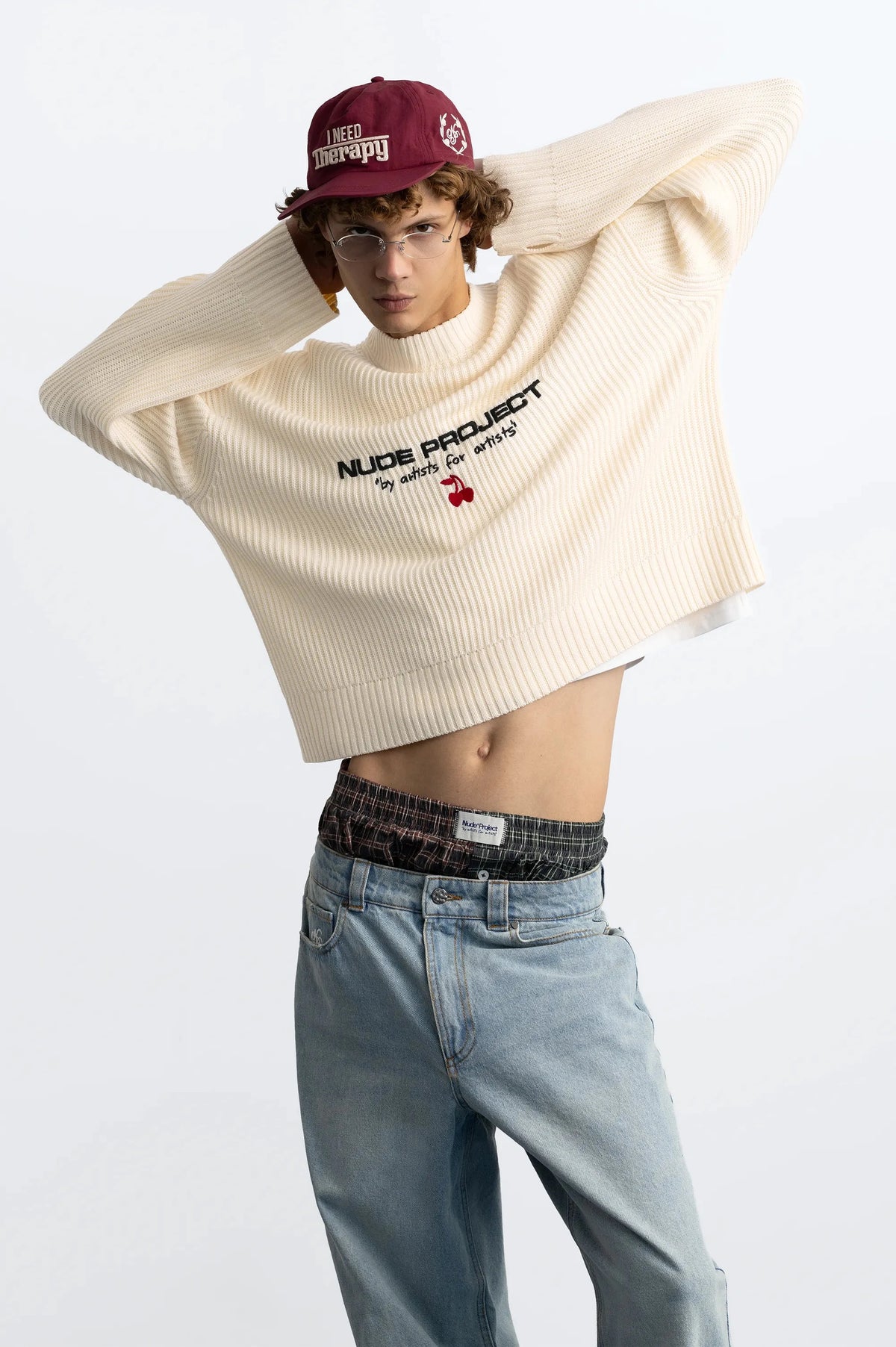 Wavy Knit Sweater Ivory