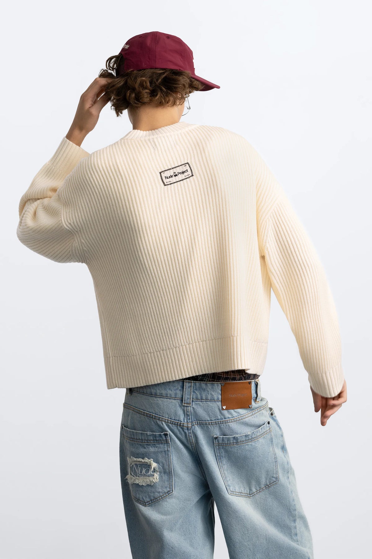 Wavy Knit Sweater Ivory