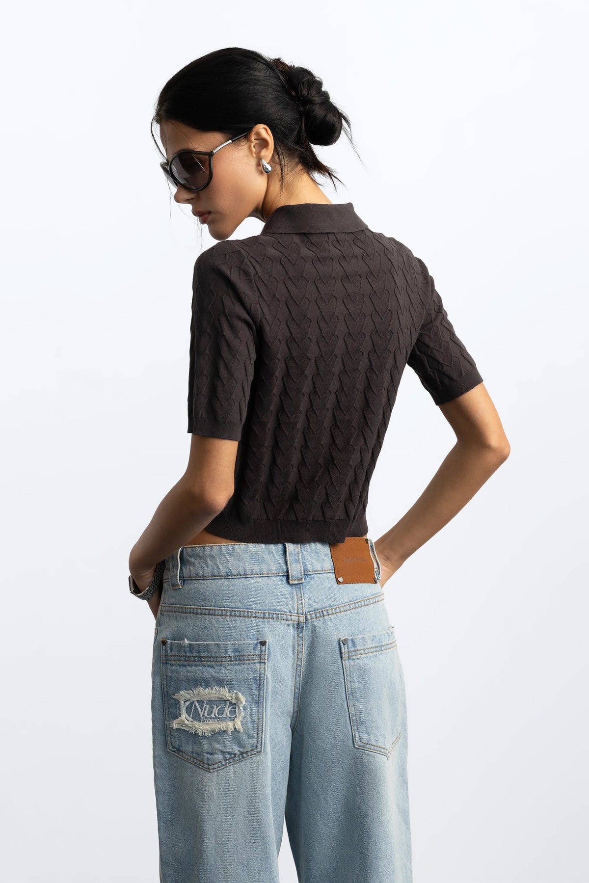Cora Knit Polo Brown