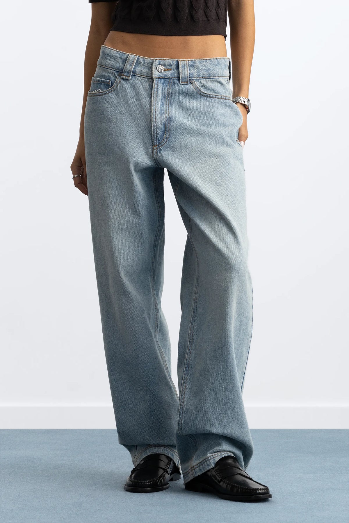 Basic Straight Jeans Light Blue