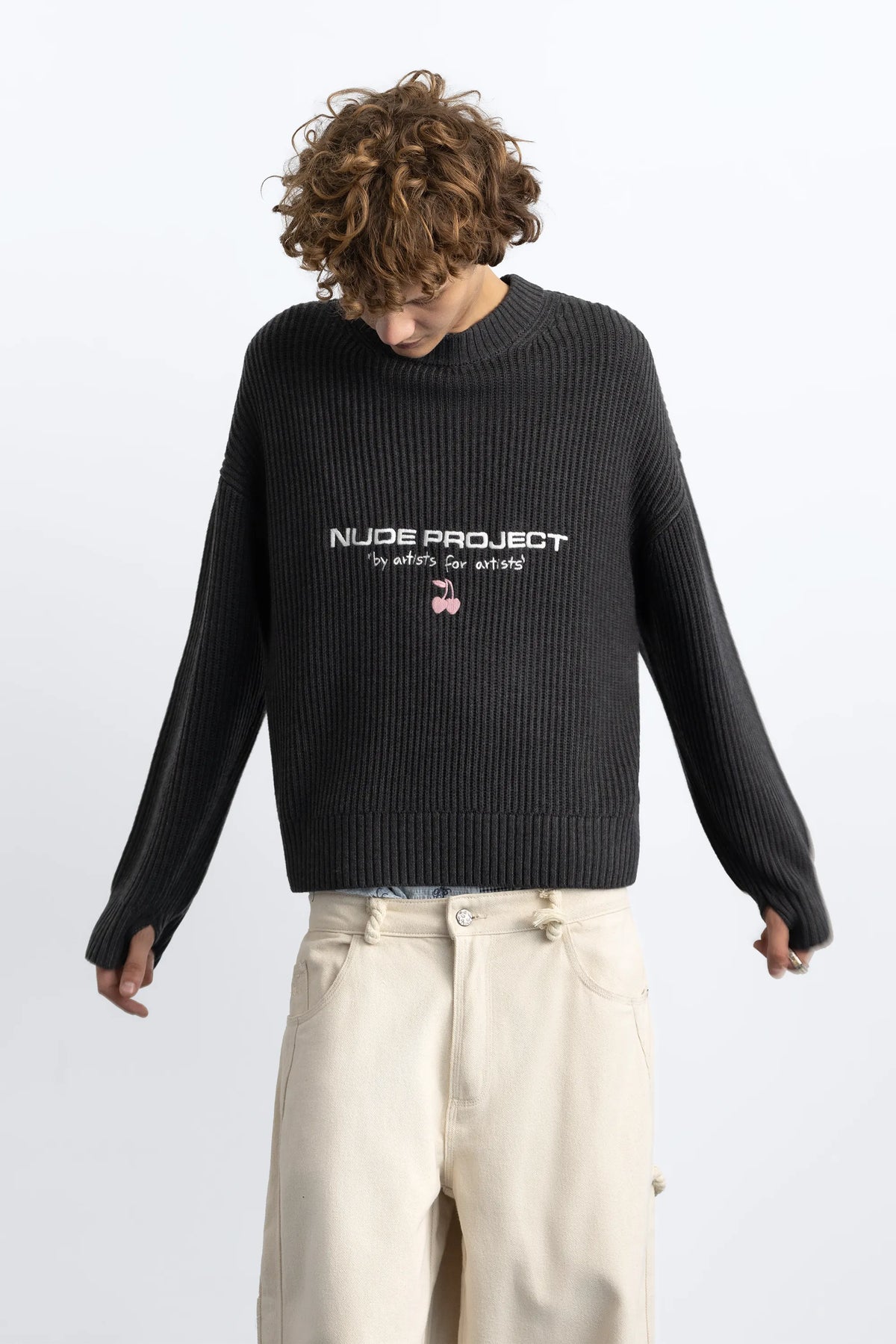 Wavy Knit Sweater Ash