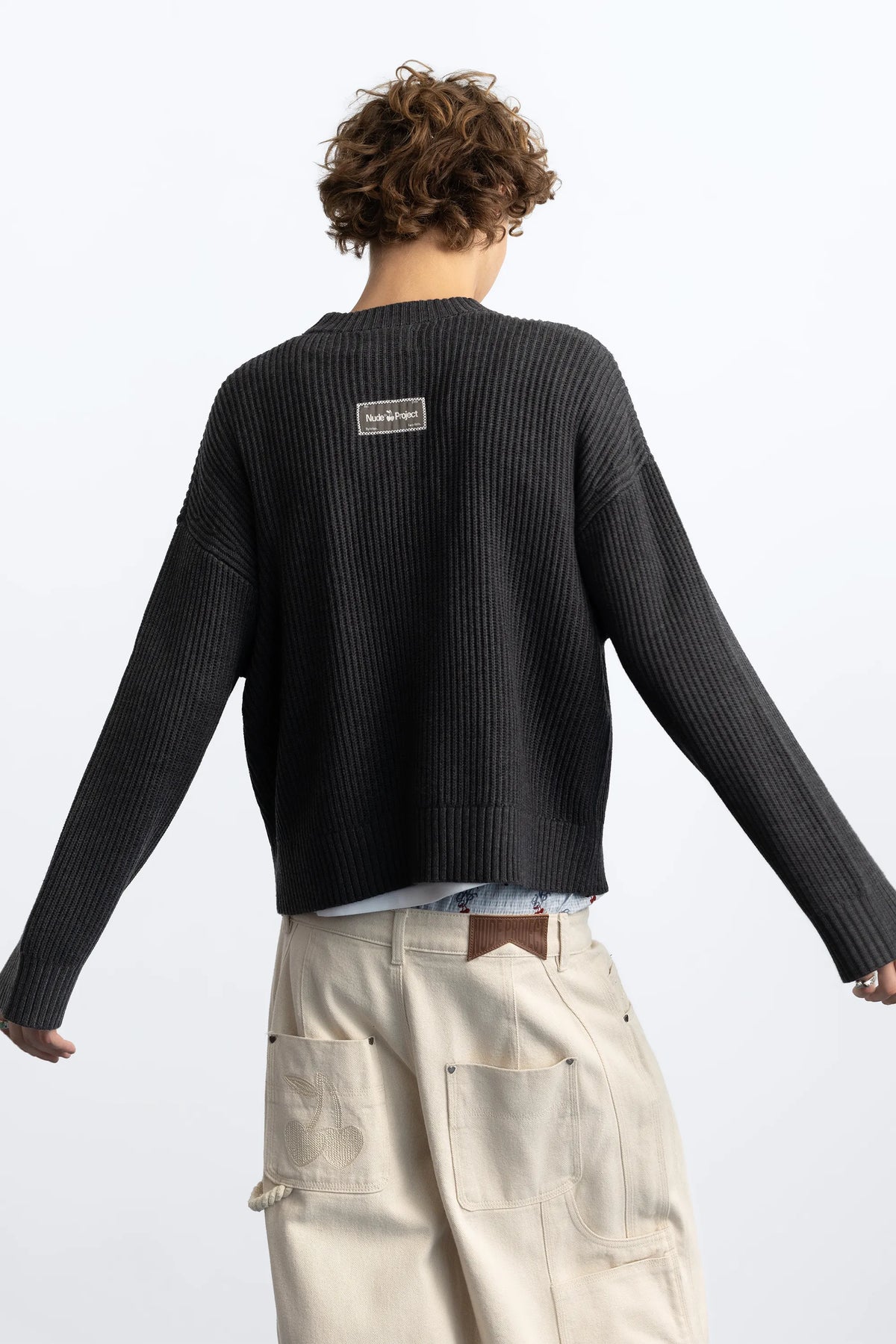 Wavy Knit Sweater Ash
