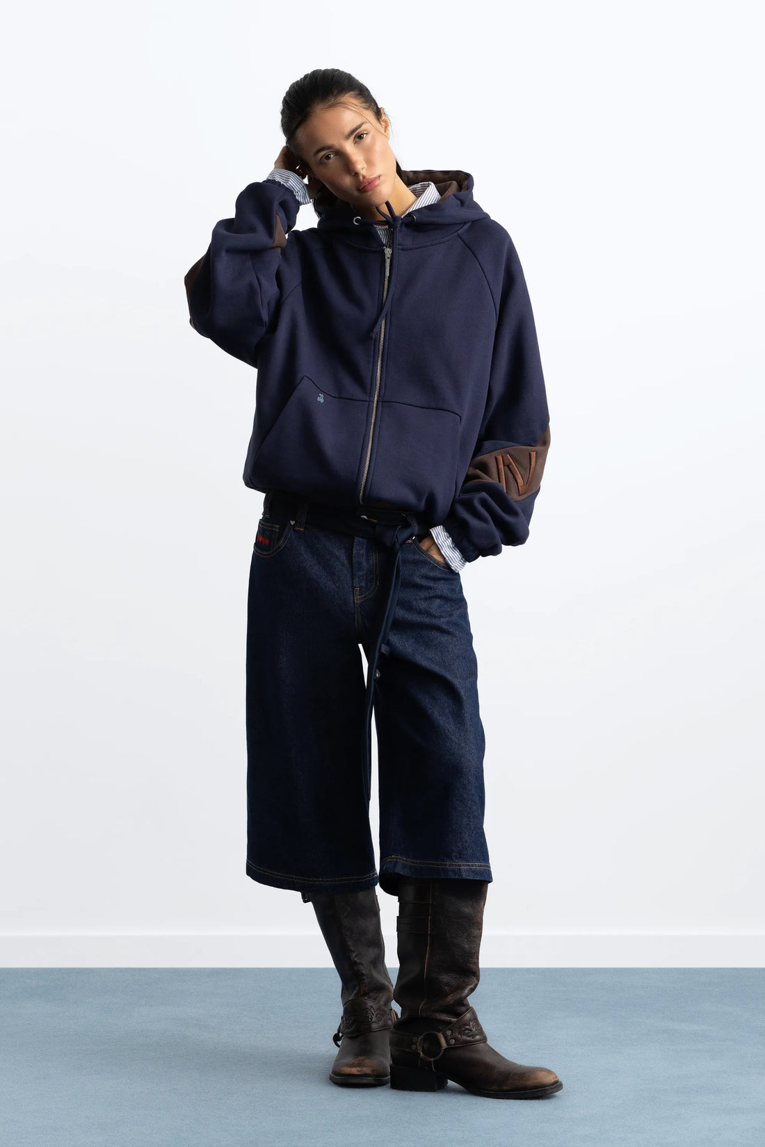 United Zip-Up Hoodie Navy