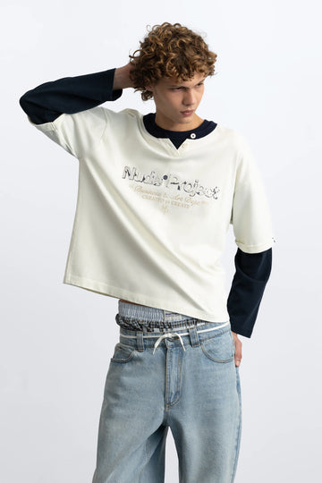 Double Neck Long-Sleeve Tee