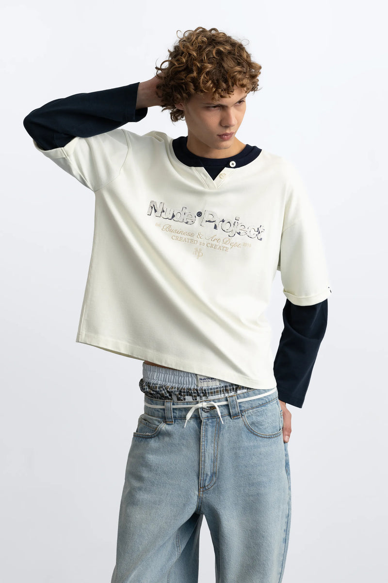 Double Neck Long-Sleeve Tee