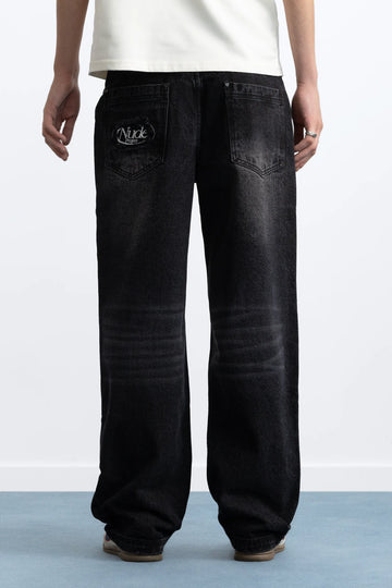 Basic Straight Jeans Black
