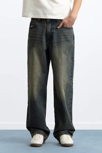 Basic Straight Jeans Dirty Wash