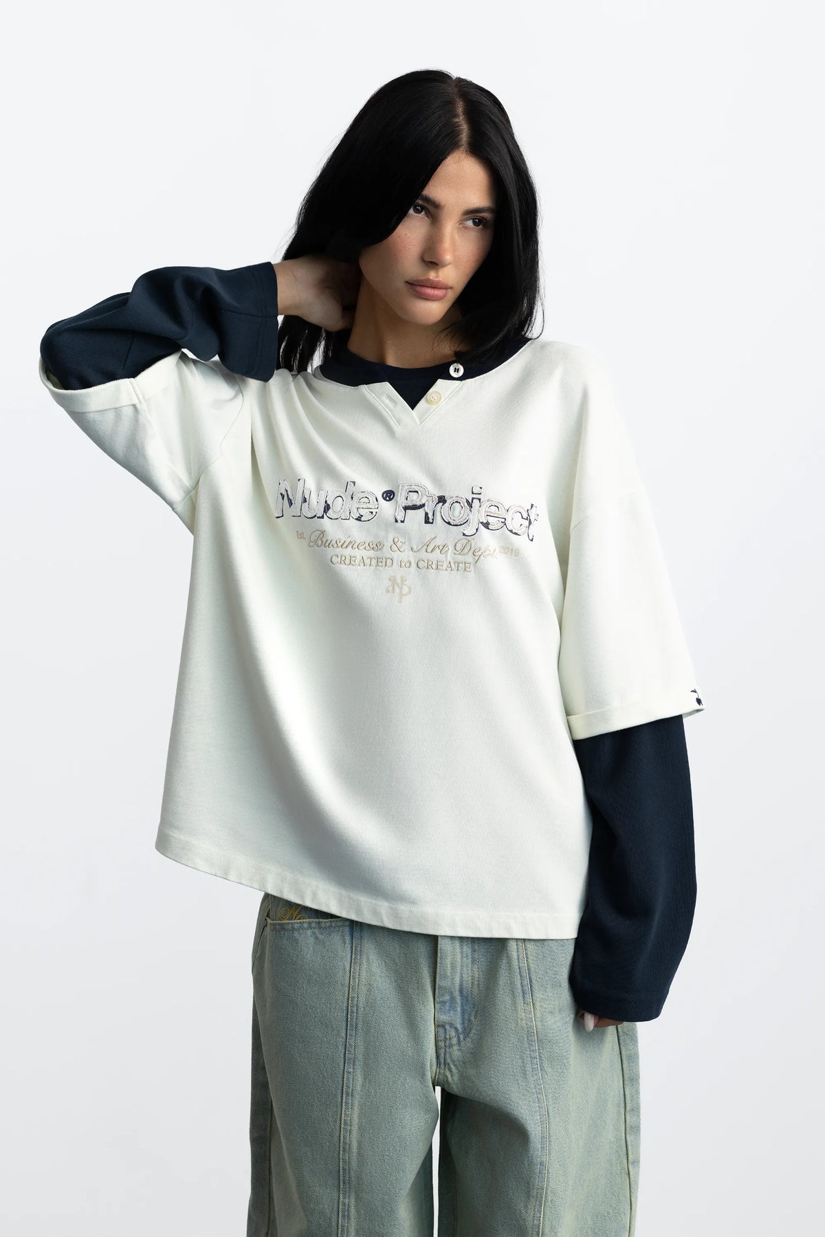 Double Neck Long-Sleeve Tee