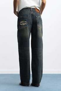 Basic Straight Jeans Dirty Wash